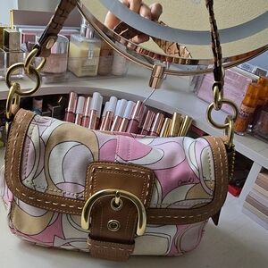 Pink and Brown Designer Women's Bag